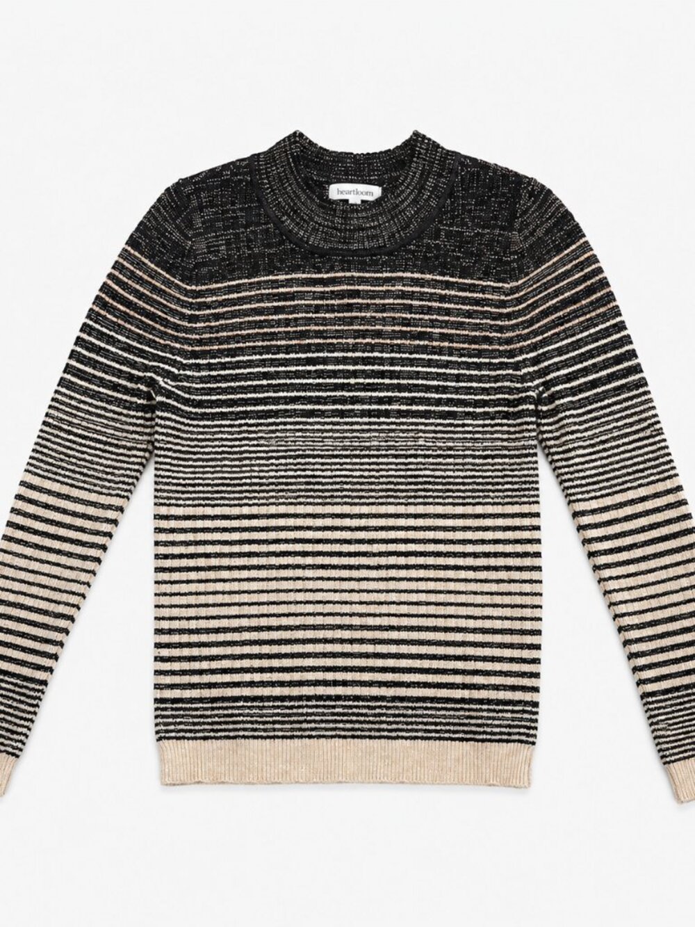 Heartloom Metallic Striped Knit Top XS Black Gold